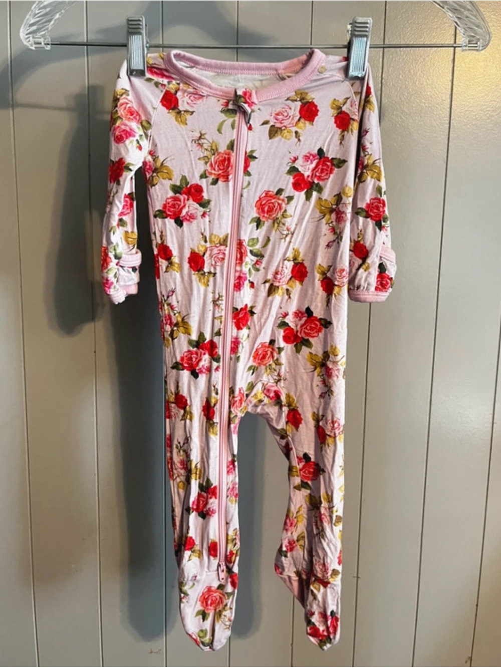Bestaroo floral bamboo zippy footie